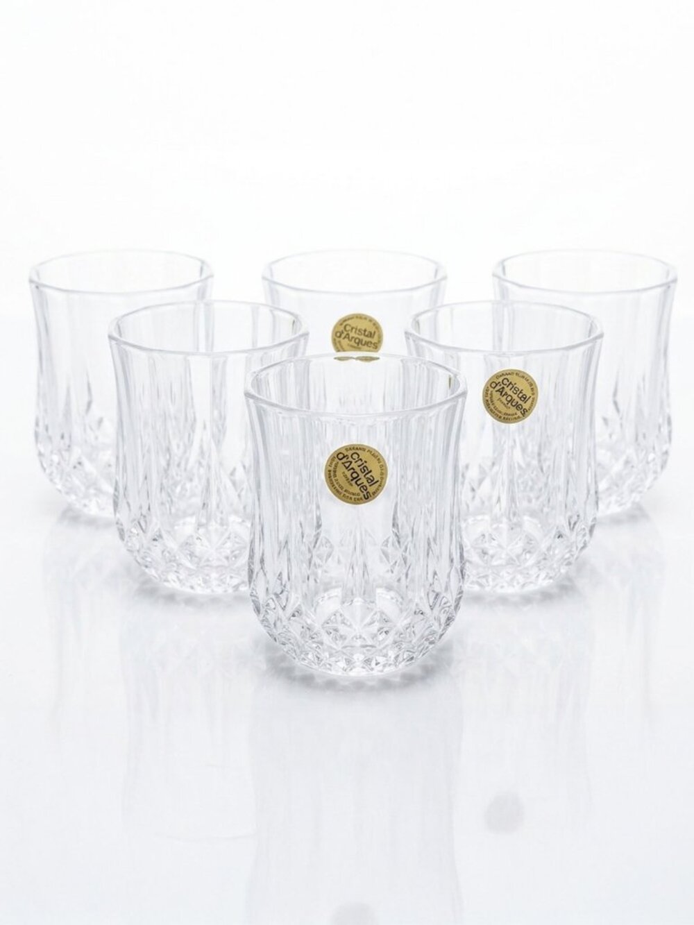 Vintage Cristal d'Arques Longchamp Lead Crystal Liqueur Glasses Set of 6 NIB